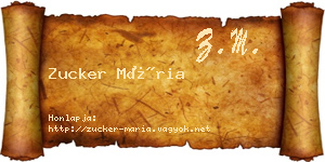 Zucker Mária névjegykártya